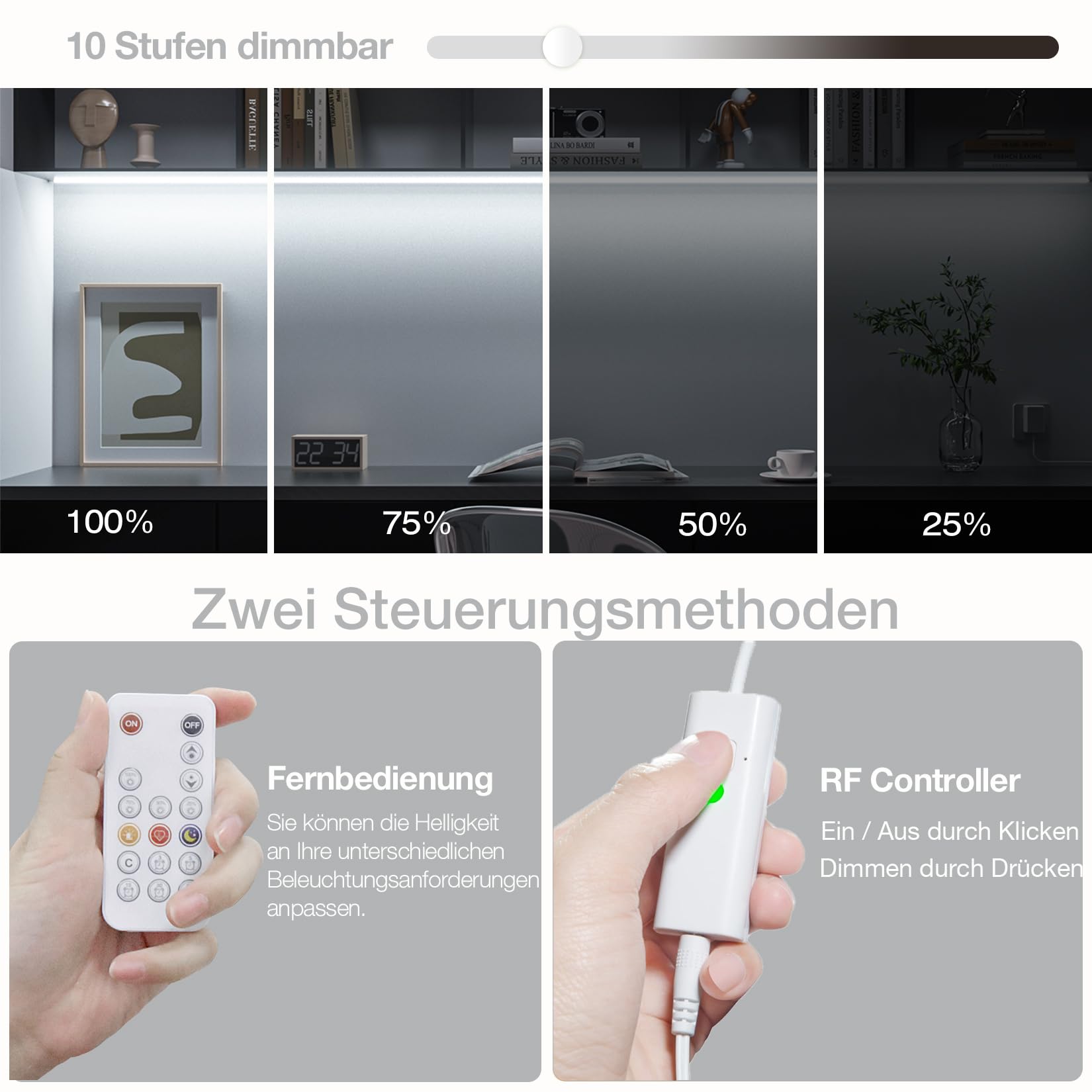 WOBANE COB LED-Streifen 3m – Dimmbar Mit Fernbedienung, 12V, Selbstklebend Für Küche & Schränke