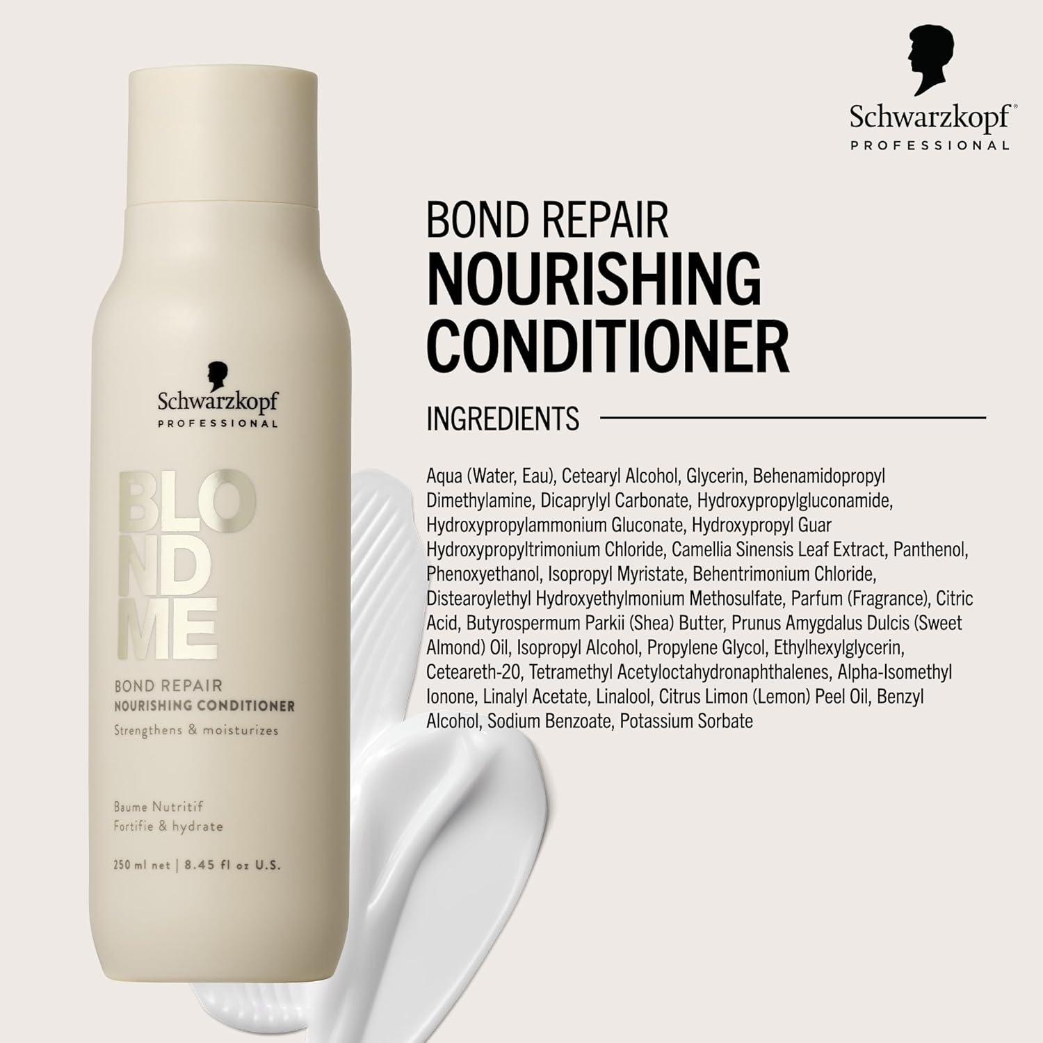 BlondMe Bond Repair Nourishing Conditioner for Blonde Hair | Adds Moisture and Softness | Lightweight, Nourishing & Detangles |For Blonde, Lightened, & Grey Hair - Image 3