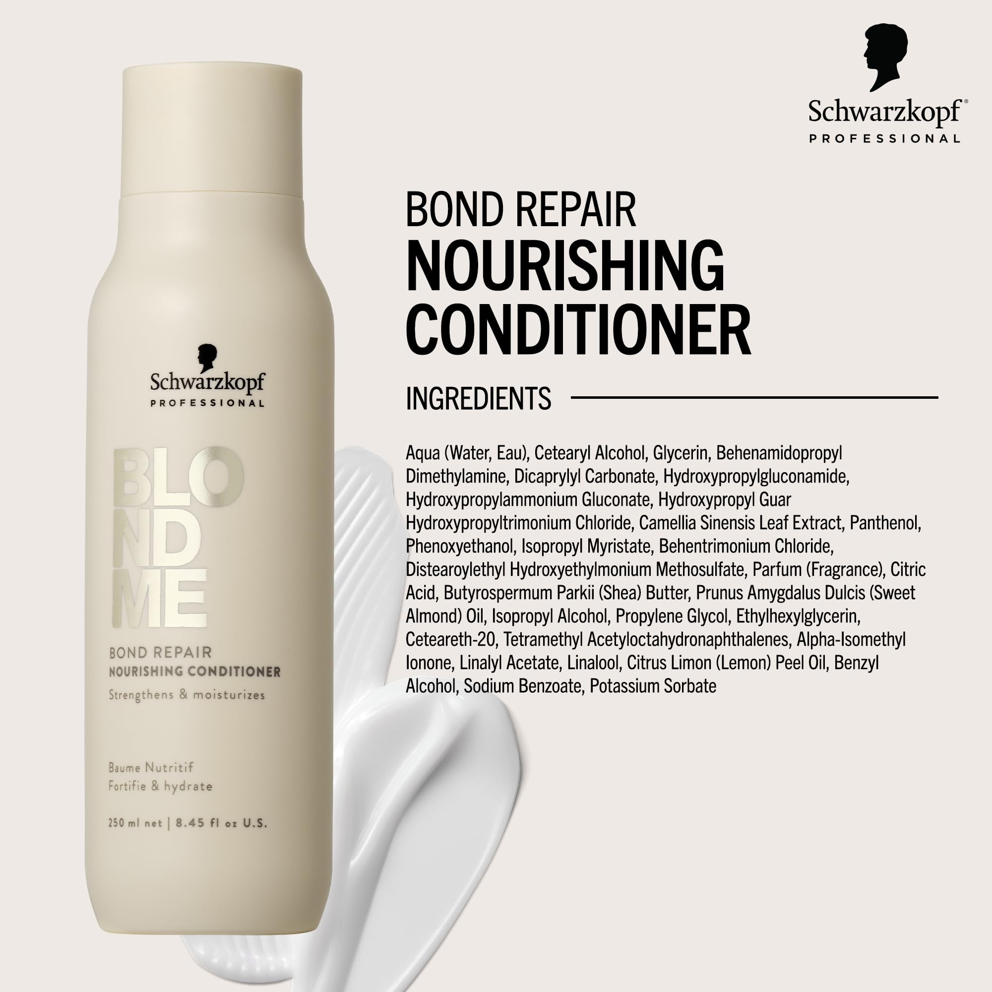 BlondMe Bond Repair Nourishing Conditioner for Blonde Hair | Adds Moisture and Softness | Lightweight, Nourishing & Detangles |For Blonde, Lightened, & Grey Hair