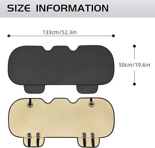 Miniatura 5 de SanQing Funda de asiento de automóvil, fundas de asiento de tela de lino para asiento trasero de automóvil, cojines universales para asiento de