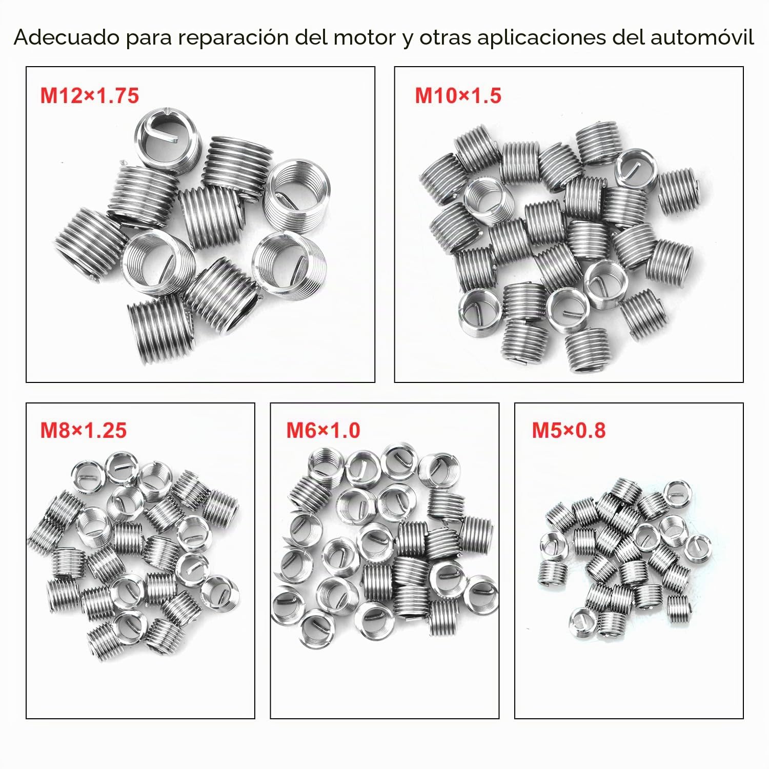 131 piezas de reparación de roscas HSS herramienta de reparación de inserción de rosca métrica M5 M6 M8 M10 M12