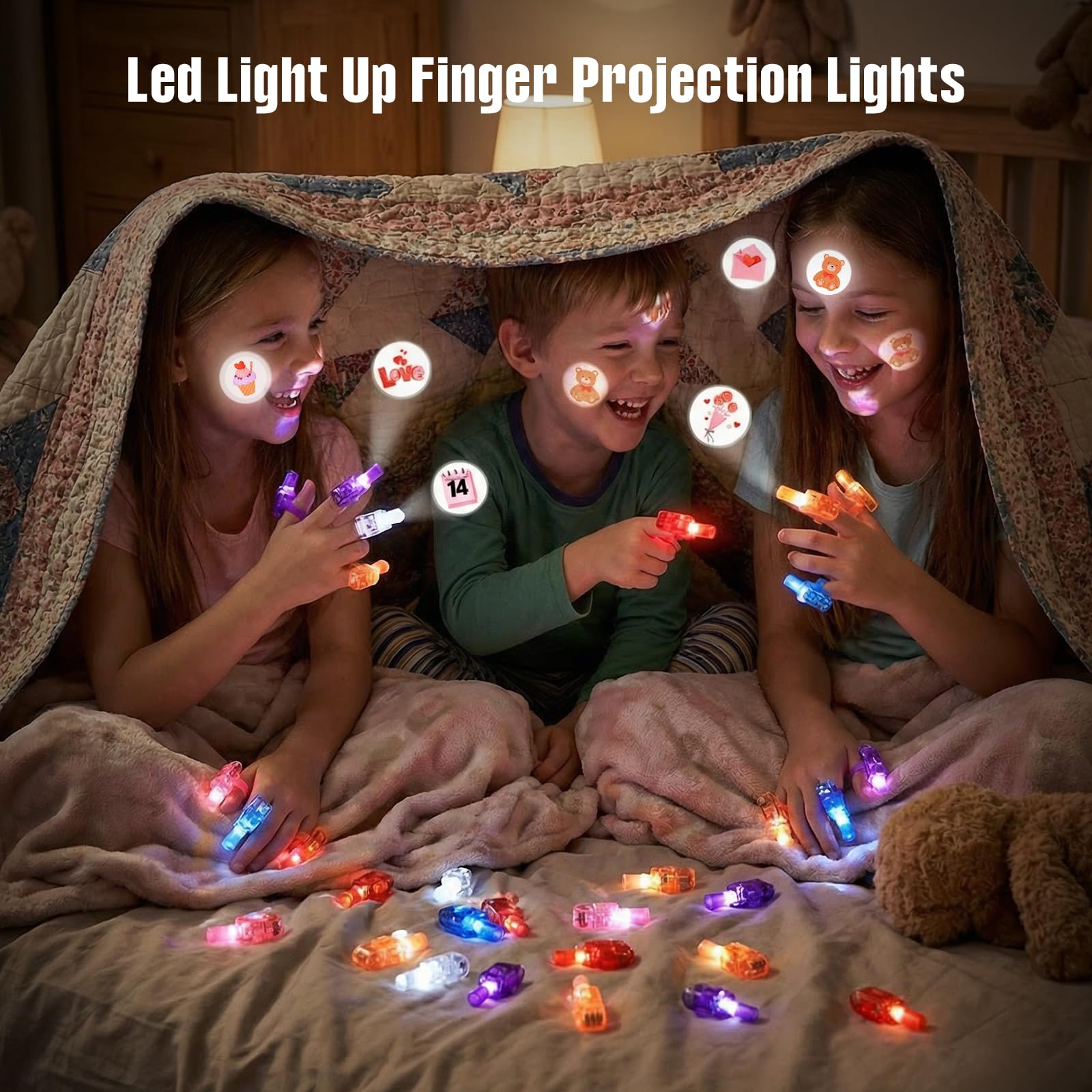 36PCS Valentines Day Finger Lights LED Light Up Finger Lights Finger Projection Light Finger Torch Light up Party Favors Finger Lights Flashlights Gifts for Teens Adults Party Goodie Bags Fillers - Image 4