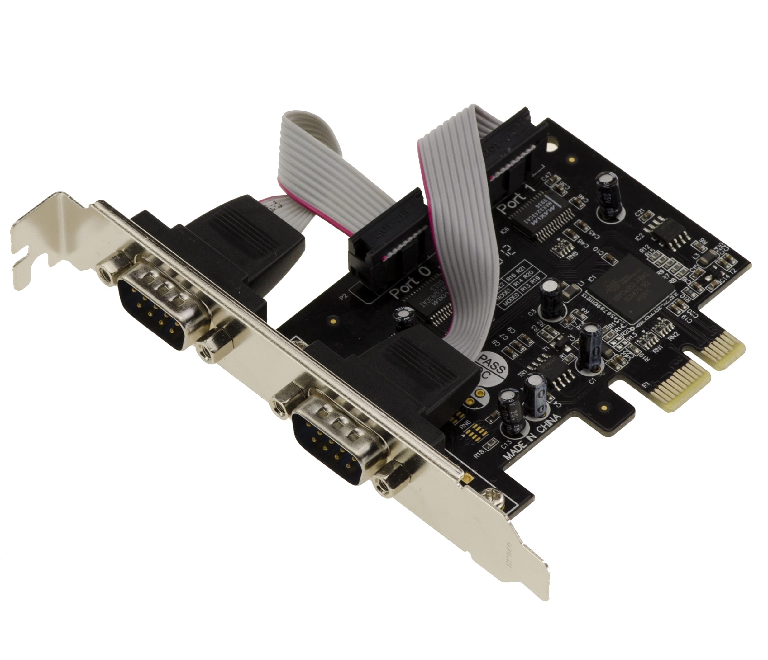 KALEA-INFORMATIQUE Carte contrôleur PCIe COM Série RS232 2 Ports DB9 avec Chipset Oxford OXPCIe952. Equerres Low et High Profile