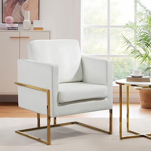 Miniatura 6 de Silla decorativa moderna de terciopelo, sillón tapizado de mediados de siglo para sala de estar, dormitorio, cómodo sofá individual, silla de club,
