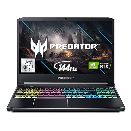 Acer Predator Helios 300 Intel Core i7-10750H 15.6 inches Full HD Gaming Laptop 144Hz 3ms IPS Display, 6GB NVIDIA GeForce RTX 2060, 16GB Dual-Channel DDR4, 512GB NVMe SSD, WiFi 6, Windows 10 Home, RGB Keyboard, 2.3 kg - PH315-53-72XD