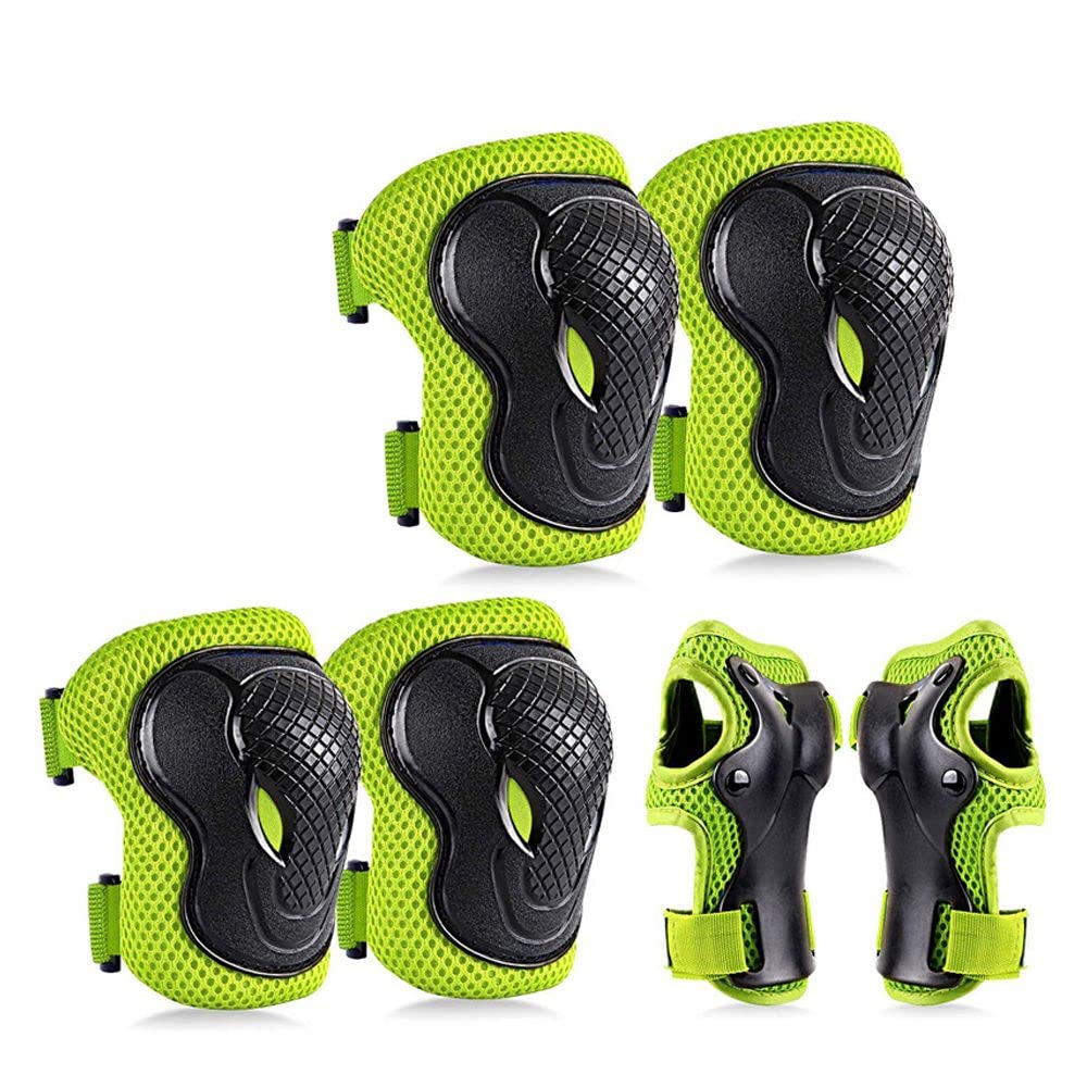 Knieschoner und Ellbogenschützer für Skateboard, Knieschoner und Ellbogenschützer für Roller, Skateboard, Inline-Skating, 6 Stück
