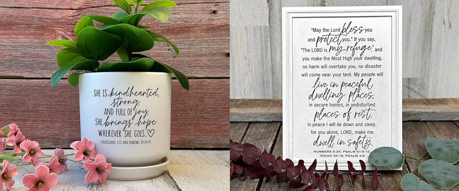 Lighthouse Christian Products Inspirational Herb Succulent Flower Planter Pot 5 Inch Ceramic She is Kindhearted