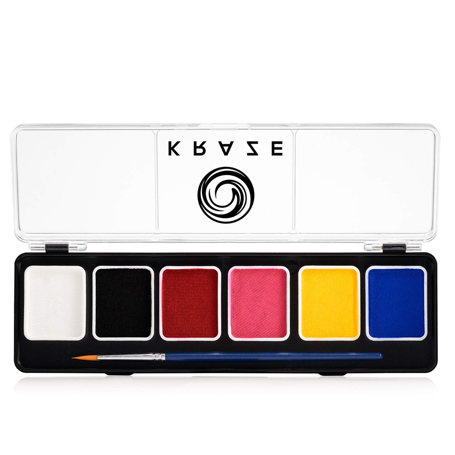 Kraze FX Fundamentals Professional Face Paint Palette - Water Activated, Hypoallergenic, Safe, Non-Toxic Face Painting Kit for Sensitive Skin, Kids & Adults 6 Color Regular Palette multicolored CMP-6