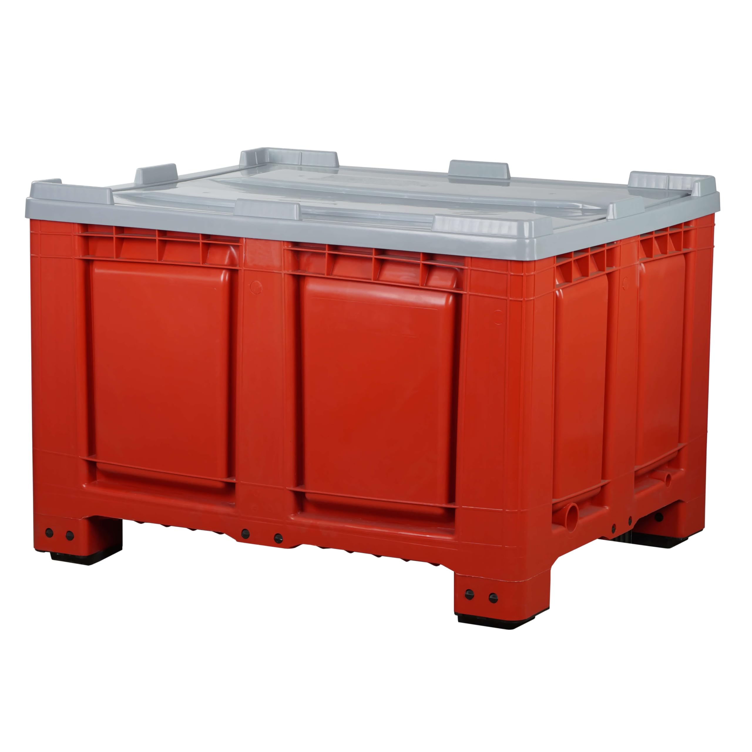 Logiplast Palettenbox mit Deckel LxBxH: 1200 x 1000 x 790 mm geschlossen mit 4 Füssen in Rot