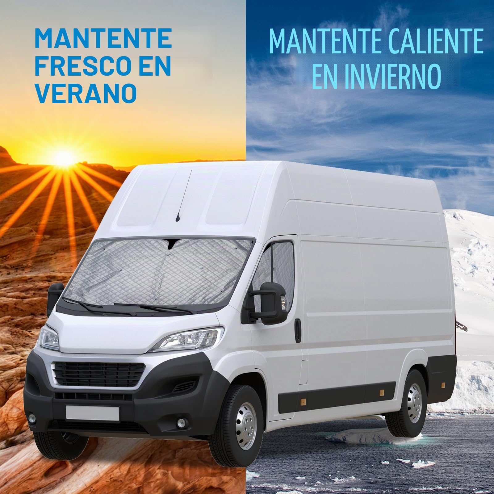 Parasoles termicos para Furgonetas Fiat Ducato 3Piezas Protector Parabrisas