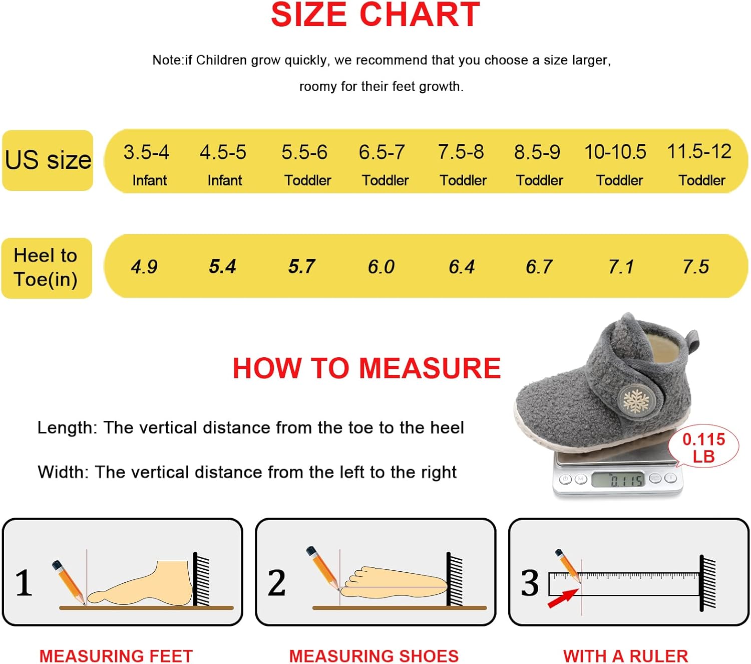  | LeIsfIt Toddler Slippers Boys Girls House Slippers Kids Winter Boots Warm Lightweight House Shoes with Non-Slip Sole | Slippers