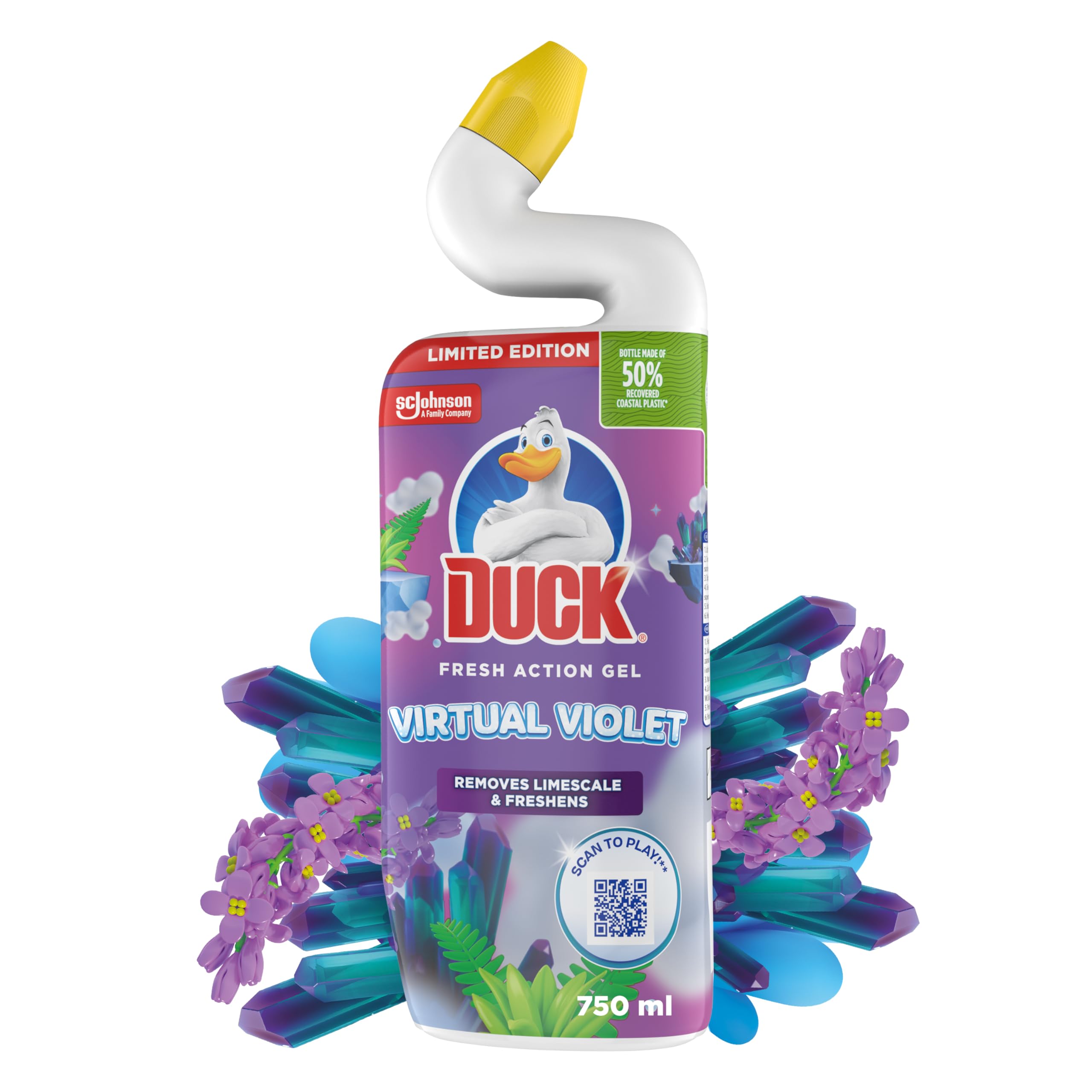 Duck Deep Action Gel Toilet Cleaner Liquid Liquid, Removes Limescale, Long Lasting Fragrance, Violet, 750ml