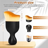 Vista 2 de Cepillo para detallar el interior del automóvil, 2 piezas de cepillo suave de limpieza interior de coche, diseño curvo, cepillo de limpieza