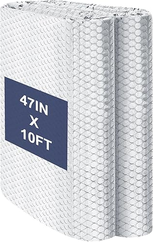 Miniatura 7 de Espuma aislante de burbujas reflectantes, barrera radiante de aislamiento térmico de aluminio para ventanas, puerta de garaje, caravana, techo (23.6