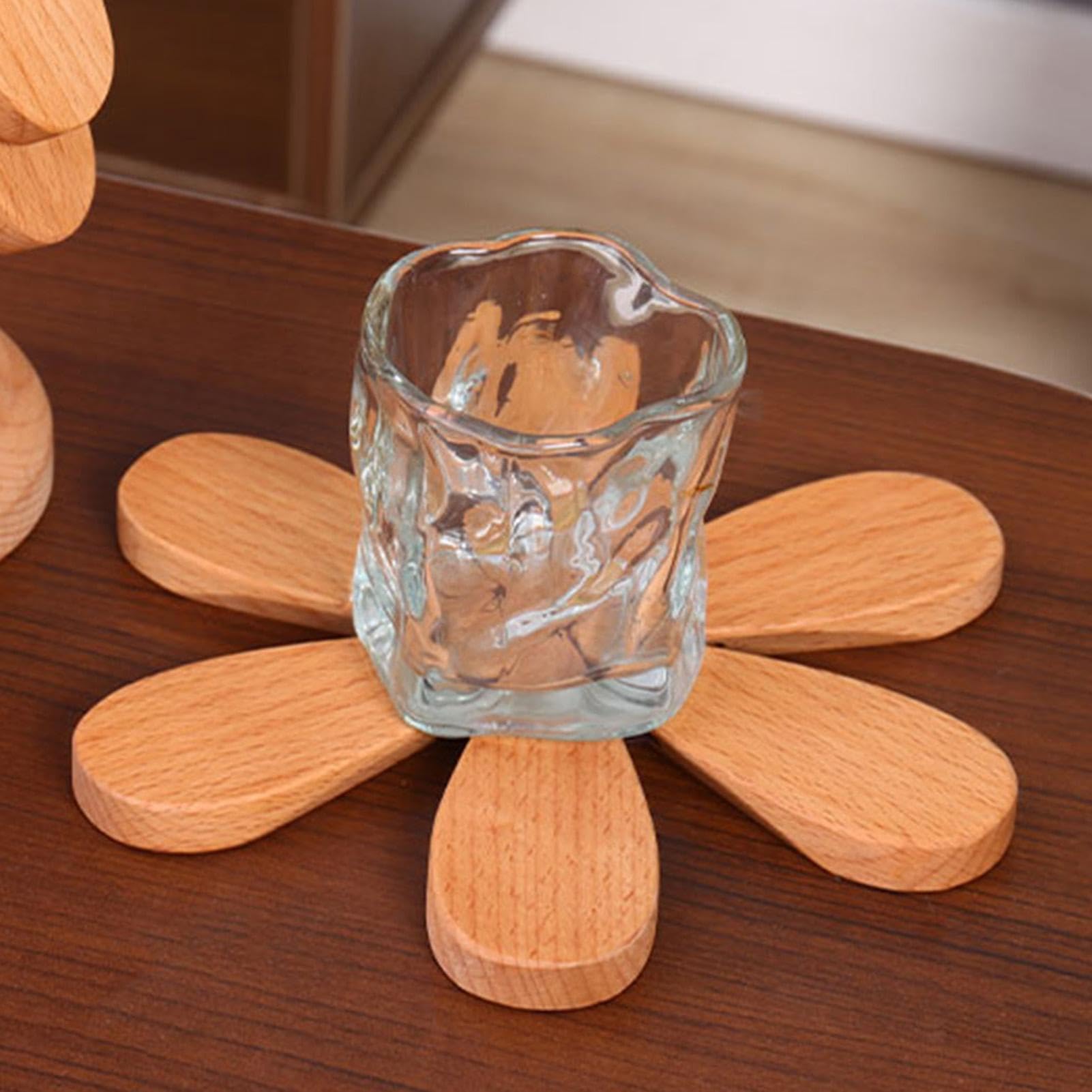 -Untersetzer-Set aus Holz, Untersetzer Hitzebeständige Pads