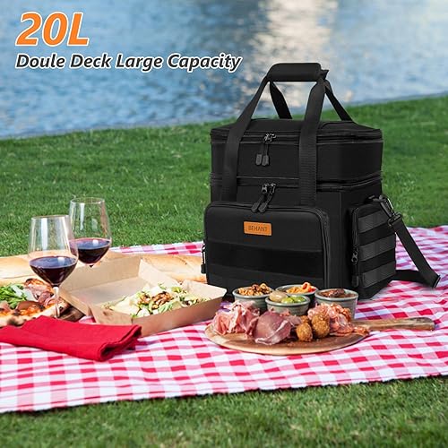 Miniatura 6 de Lonchera táctica para hombres y mujeres, bolsa de almuerzo grande con aislamiento, resistente de doble compartimento, a prueba de fugas, con correa