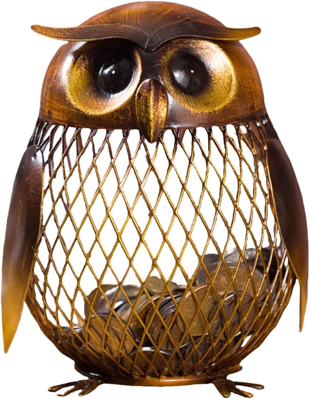 Shangaili Men's B Savings Ox For Money Adults/Owl-Shaped Money Saver For Coin/Mesh Hollow Coin Anks/Metal Coin Ox (B)