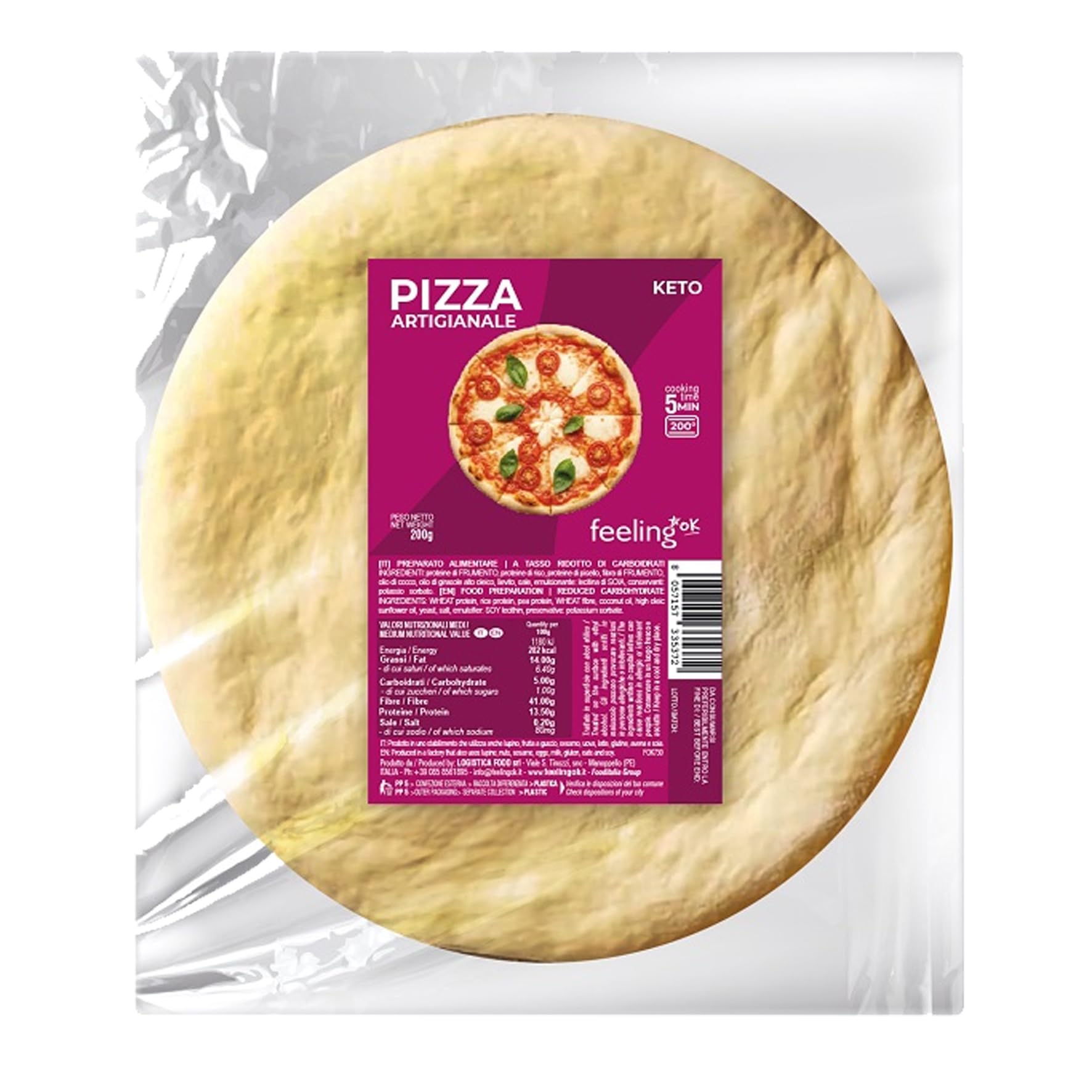 Pizza Artigianale Keto. Formato da 200gr.