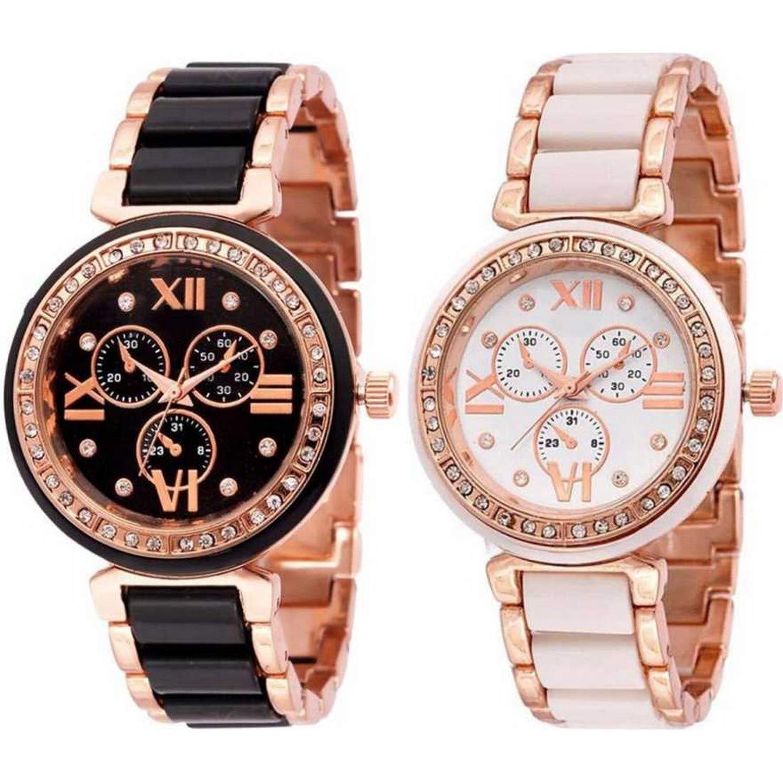 Dhanshree Enterprise Black-Rose Gold IIK MINA Analog Watch for Girls and Women (B0834B9WWB) Amazon Price History, Amazon Price Tracker