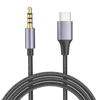 MOTONG USB Type C to 3.5mm AUX Jack Cable, USB Type C Male to 3.5mm TRRS Audio Male Headphone Car Stereo Cord Cable Adapter for Phone Tablet