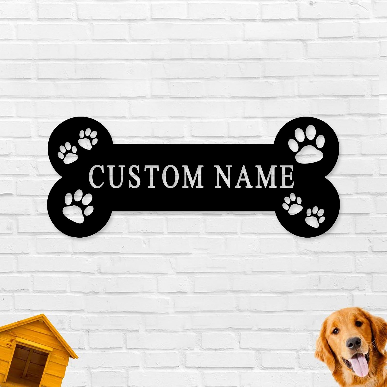 Jiolelores Style 1 Personalized Dog Room Metal Signs Custom Paw Prints Metal Wall Art Decor Customized Name Signs For Pet House Personalized Dog Lovers Gift