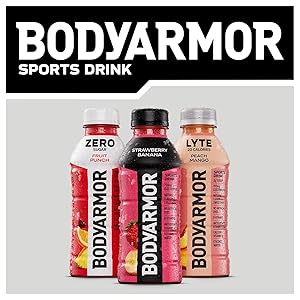 BODYARMOR LYTE Sports Drink Low-Calorie Sports Beverage, Peach Mango, Coconut Water Hydration, Natural Flavors With Vitamins, Potassium-Packed Electrolytes, Perfect For Athletes, 16 Fl Oz (Pack of 12)