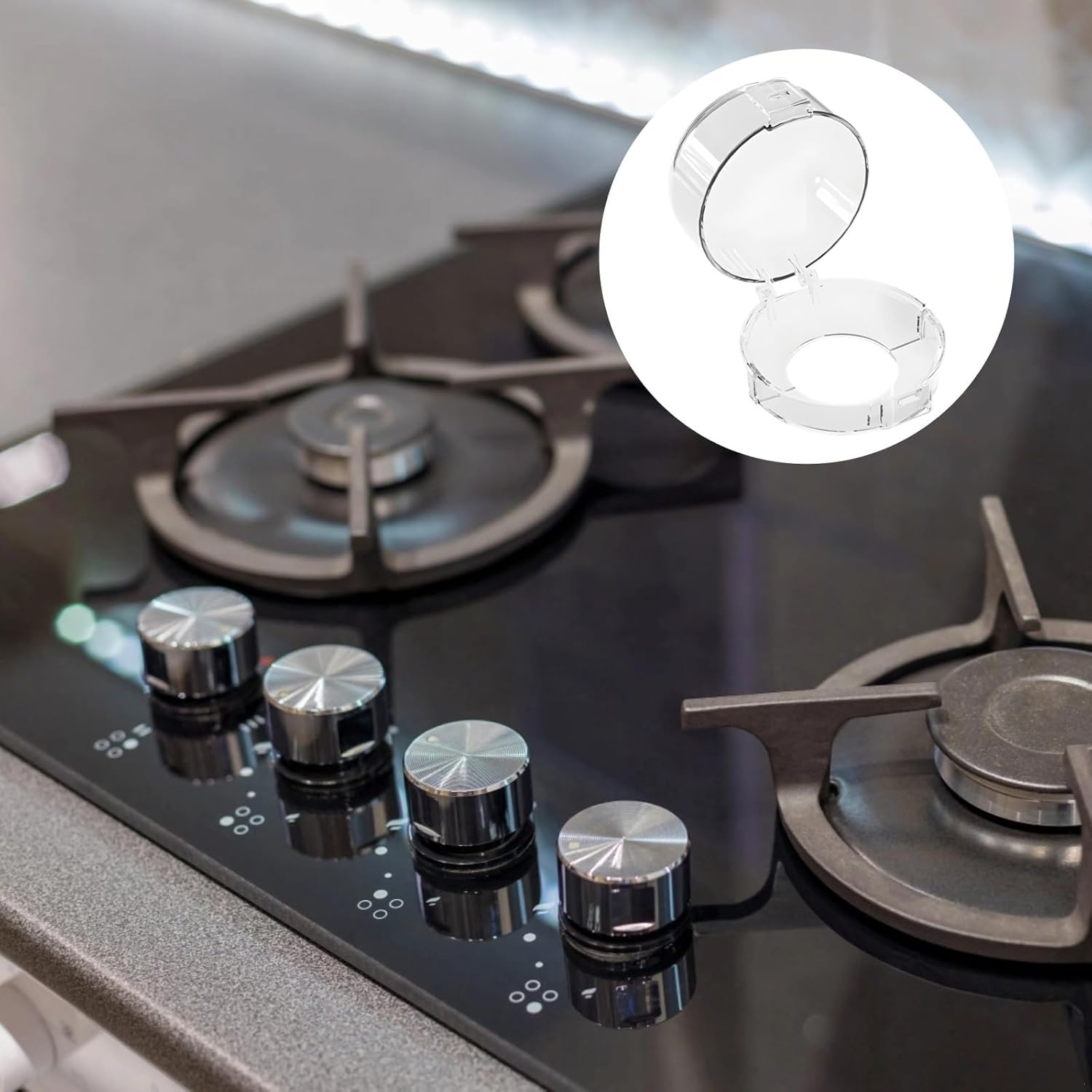 5 Stove Knob Covers for Kids and Pets, Heat-Resistant Safety Protection, Adhesive Gas Stove Knob Guards