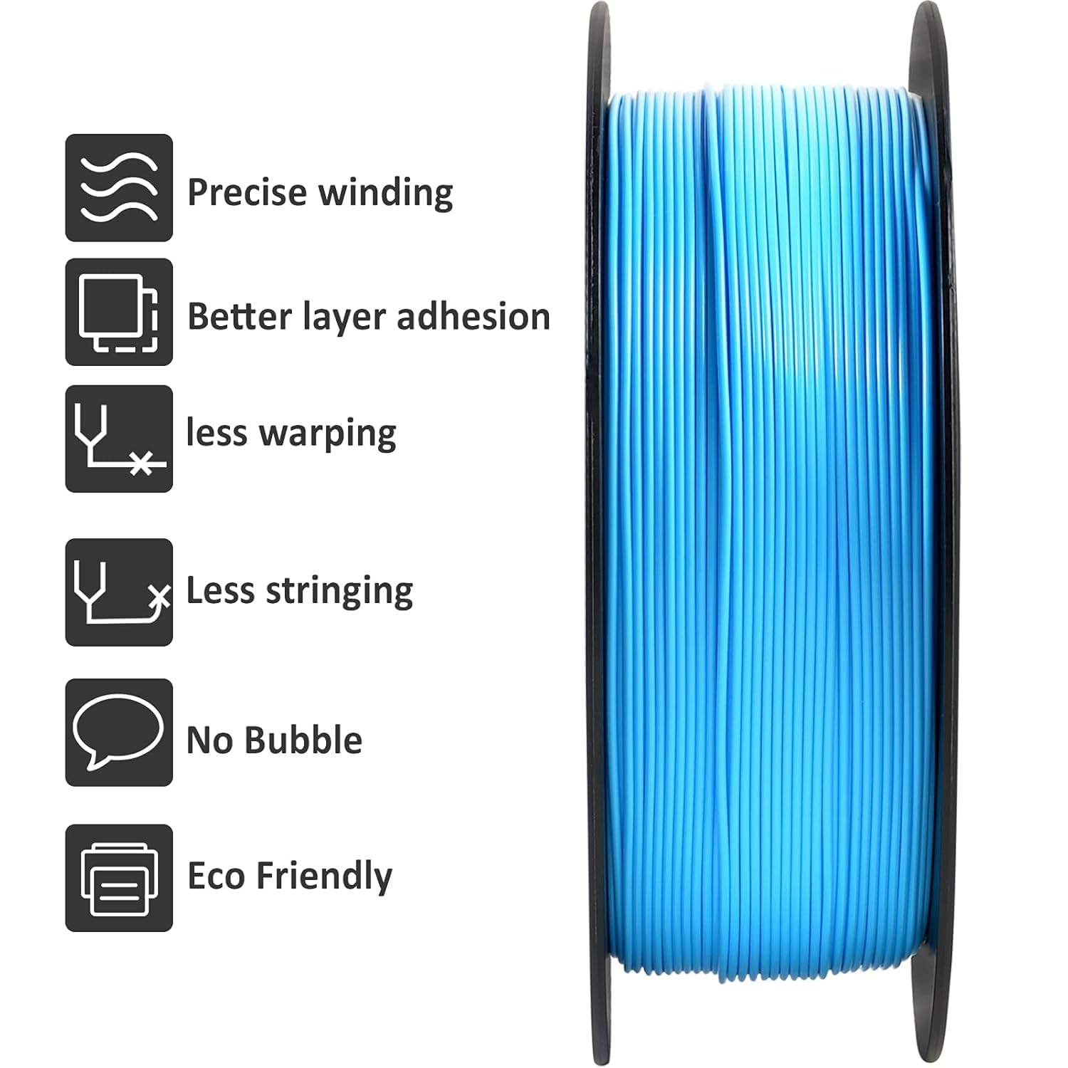 Filamento PLA 1,75 mm, filamento stampante 3D GIANTARM Bobina PLA 1 kg (Blu acqua)