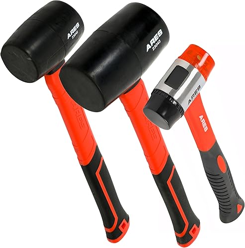 Miniatura 8 de ARES 23057 - Juego de mazos suaves de doble cara con mango de fibra de vidrio de 3 piezas - Goma negra y caras de mazo suaves que ofrecen golpes