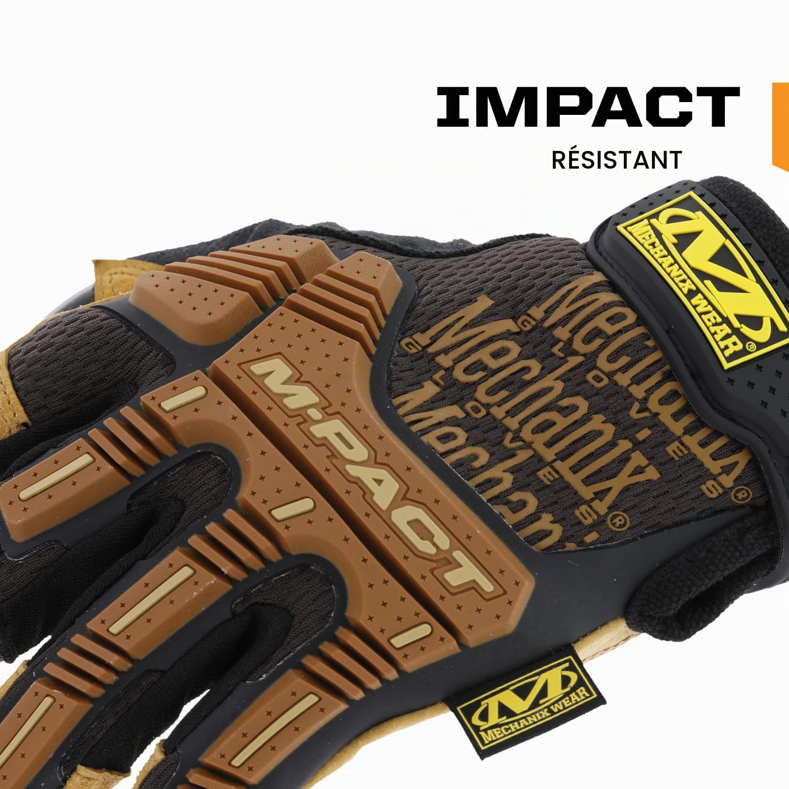 Mechanix Wear Leather M-Pact Framer Gants, (Medium, Marron/Noir)