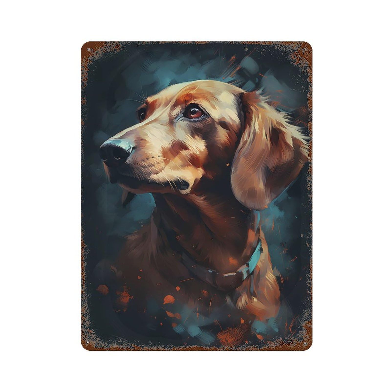 Dachshund Dog Enchanted Retro Metal Sign 15.7"x11.8", for Office, Studio And Wall Decor, Industrial Home Decor