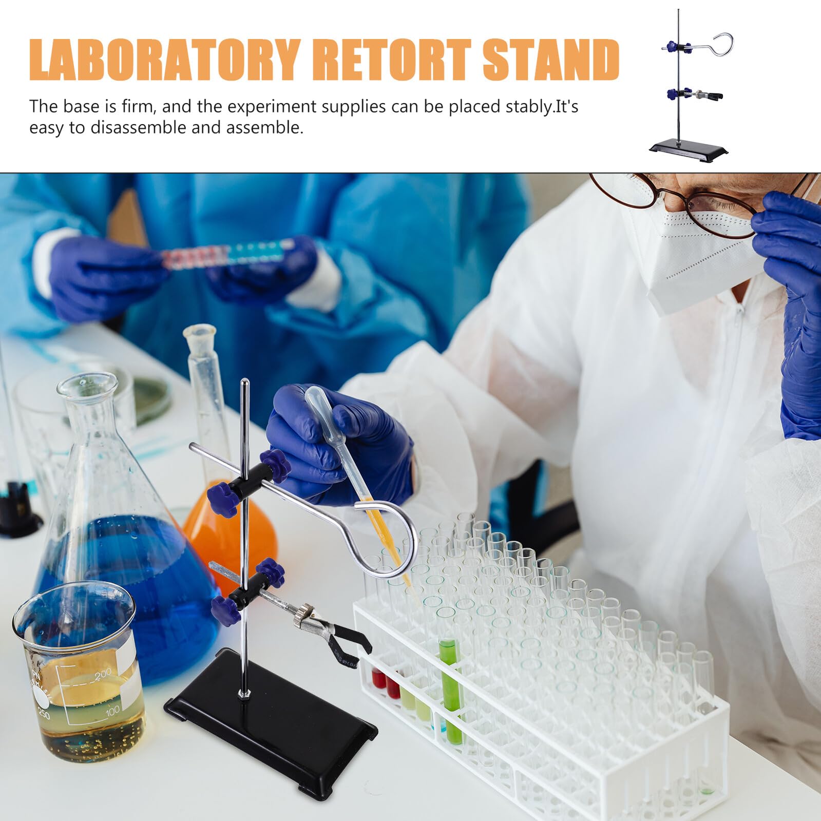 Cadre en Fer Miniature Portable et Robuste de 30 Cm pour Laboratoire, Plateforme de Support pour Matériel de Laboratoire Précis Plusieurs styles