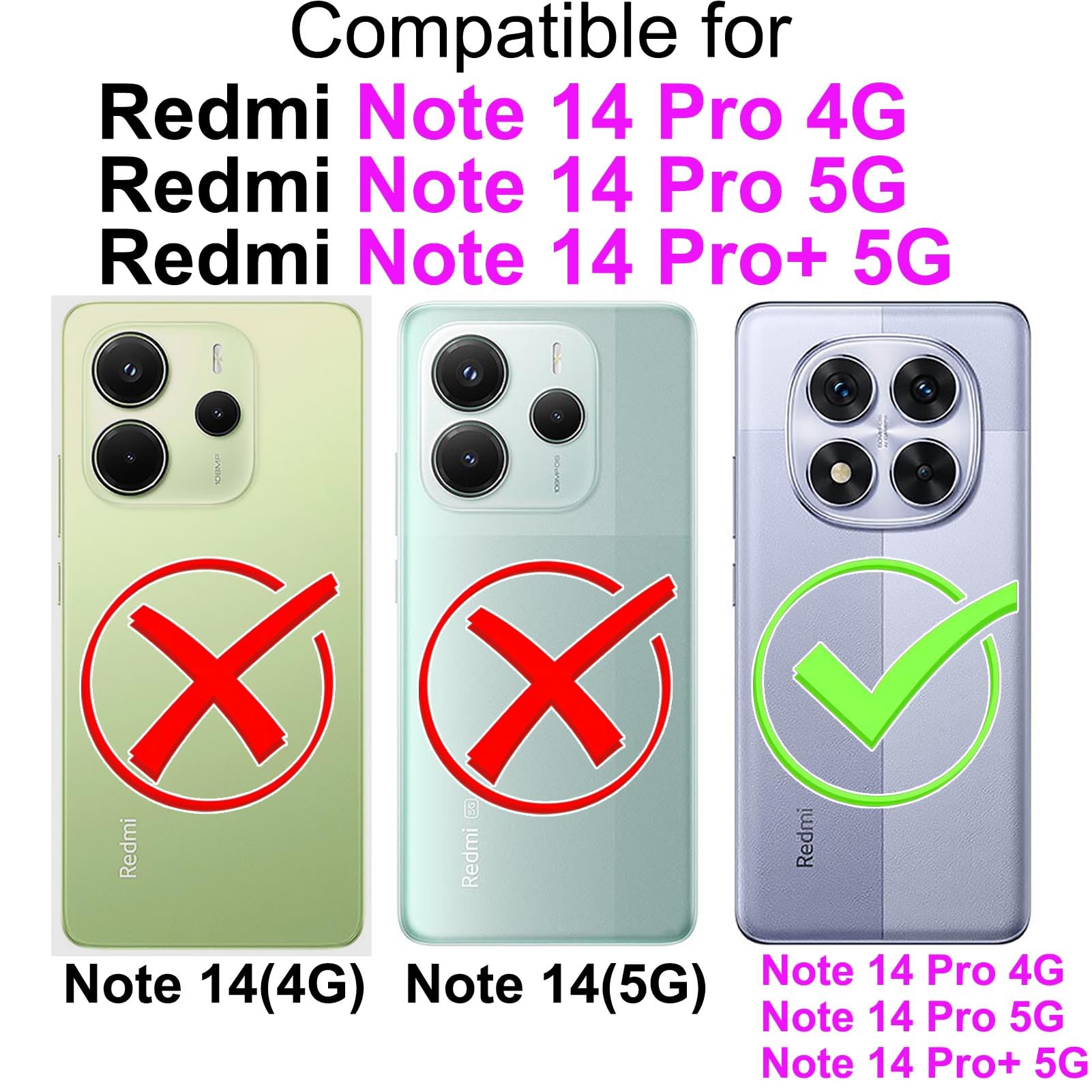 PHINIENLAND Cover per Xiaomi Redmi Note 14 5G Case PU Pelle Custodia [ Kickstand] [Chiusura magnetica] [Slot per Schede], Portafoglio Flip Custodia per Redmi Note 14 5G,Farfalla