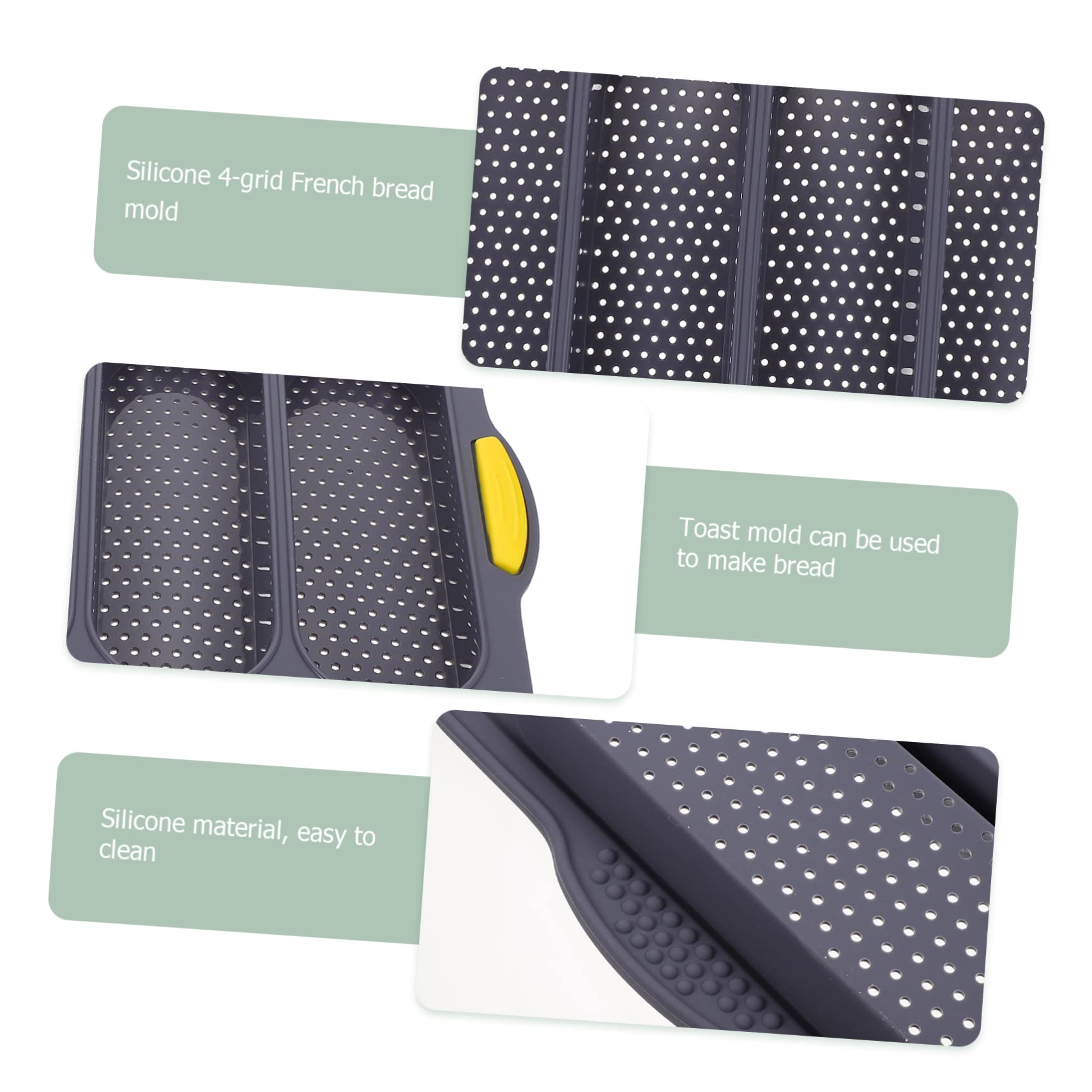 SOLUSTRE Slot Loaf Bread Baking Tray Non Stick French Toast Pan for Professional Baking Food Grade Flexible Mold for Delicious Bread for Kitchen and Bakery Use