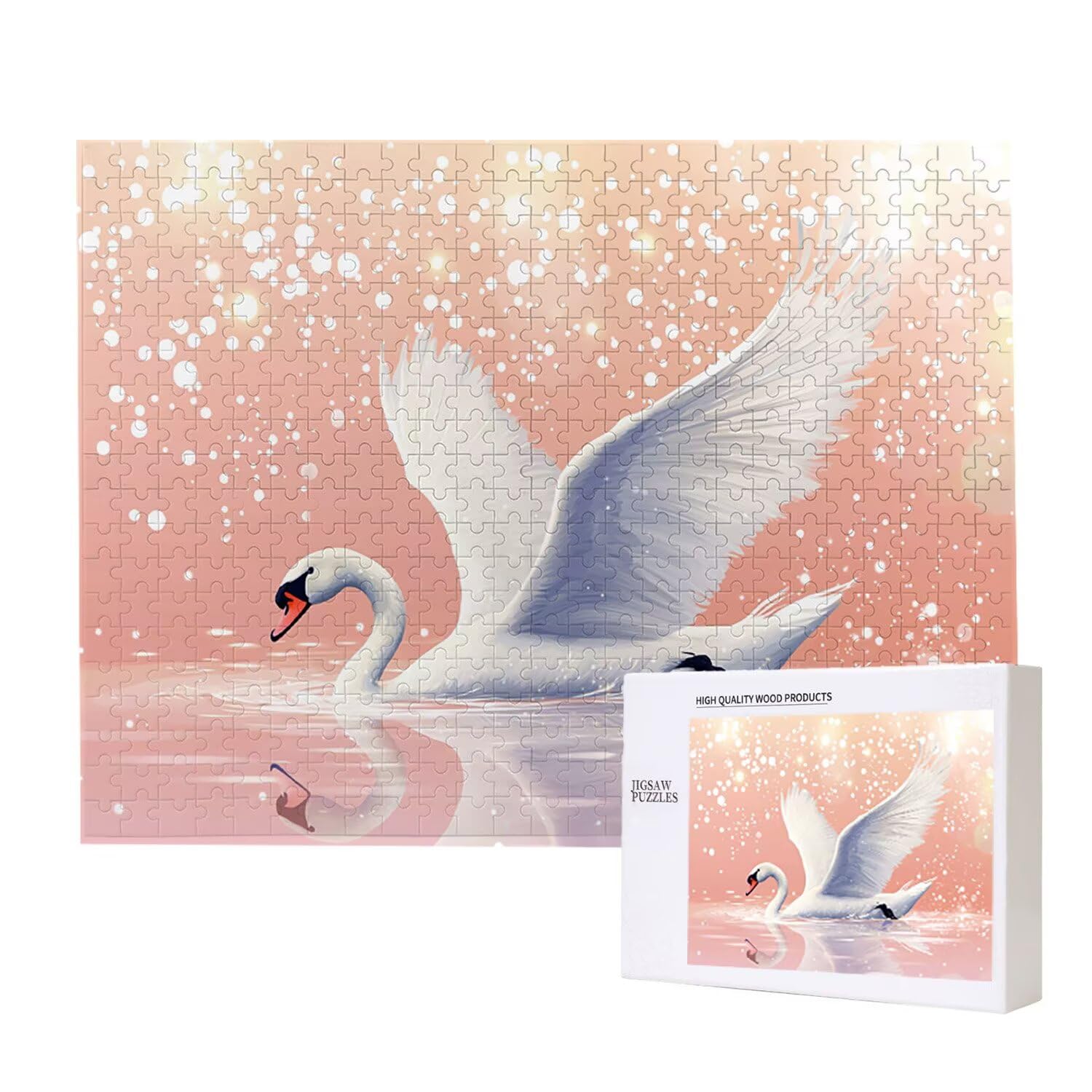 1500 Pezzi di Puzzle, Cigno1500 Pezzi di Puzzle per Adulti, Regalo di Anniversario, Regalo di Natale, Decorazione Della Casa, Prevenzione Della Degenerazione Cerebrale Negli Anziani v-805