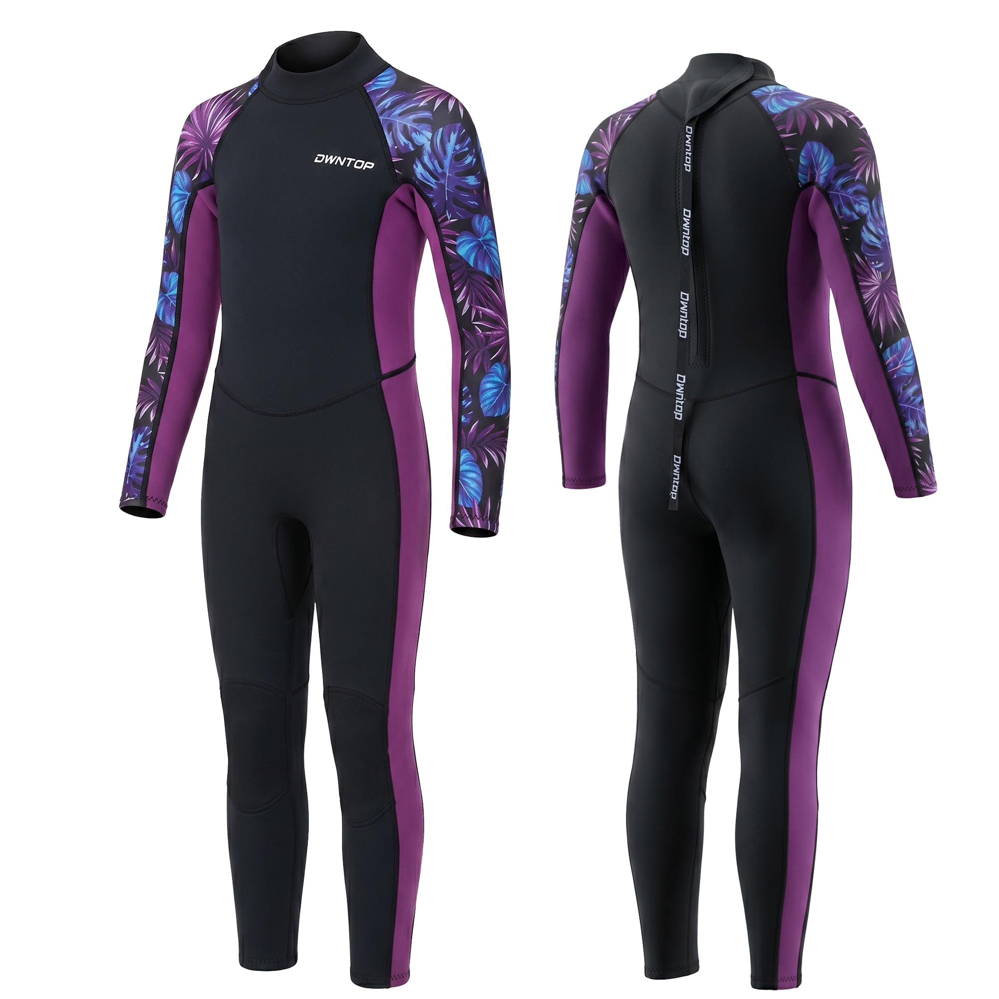 Owntop 2.5mm Kids Wetsuit โ Girls Boys Neoprene Wet Suit Full Wetsuits, Back Zip Thermal Diving Suit for Youth Teen Watersports, Purple 12, 145-155cm, 41-48kg, 12-13Y โ image 1