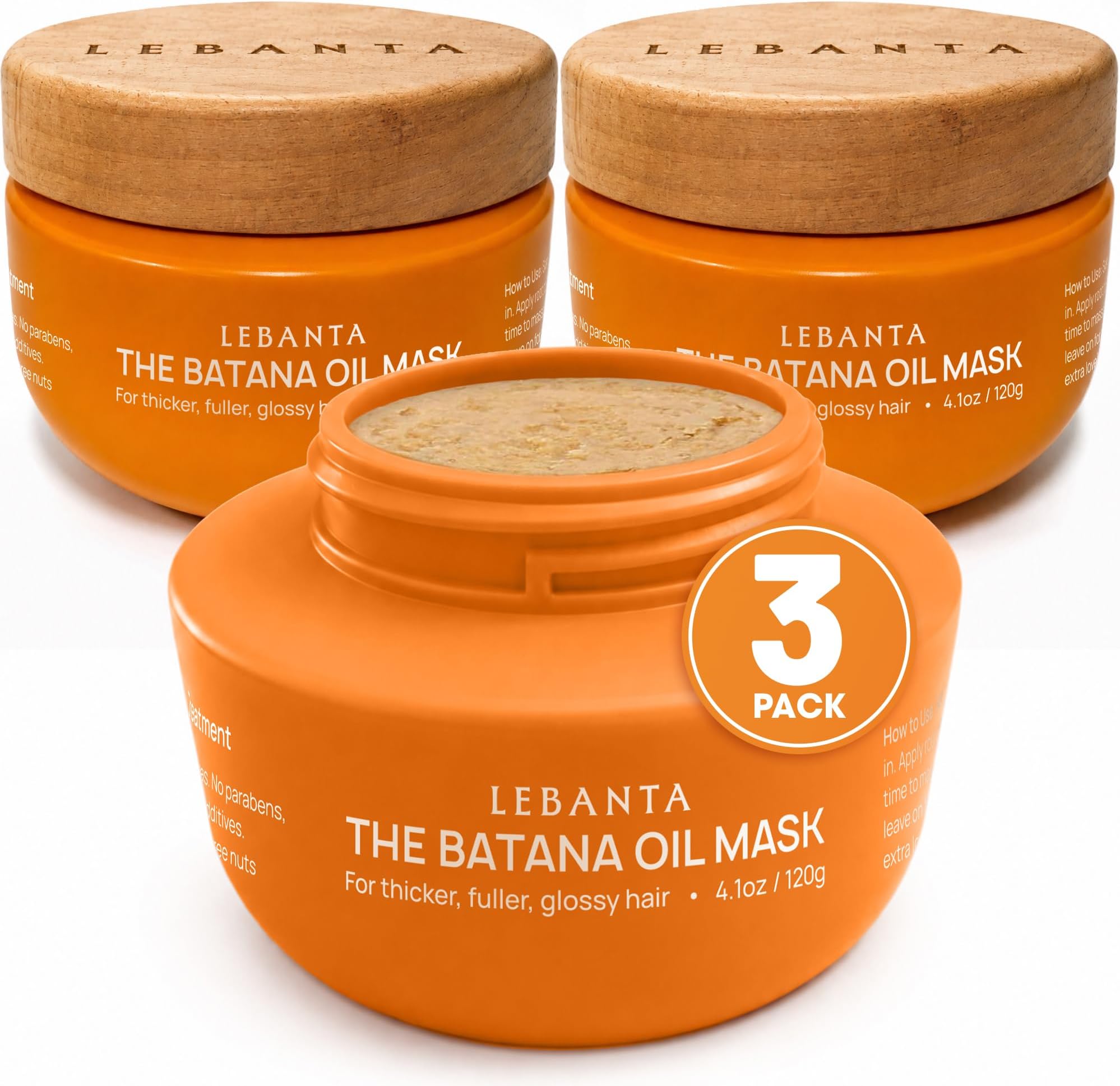 Lebanta Raw Batana Oil for Hair - 100% Pure, Organic 4oz Batana from Honduras for Fuller, Thicker-Looking Hair - Unrefined Cold Pressed Cosmetic Scalp Oil & Hair Mask, Gift for Women (1 Pack)