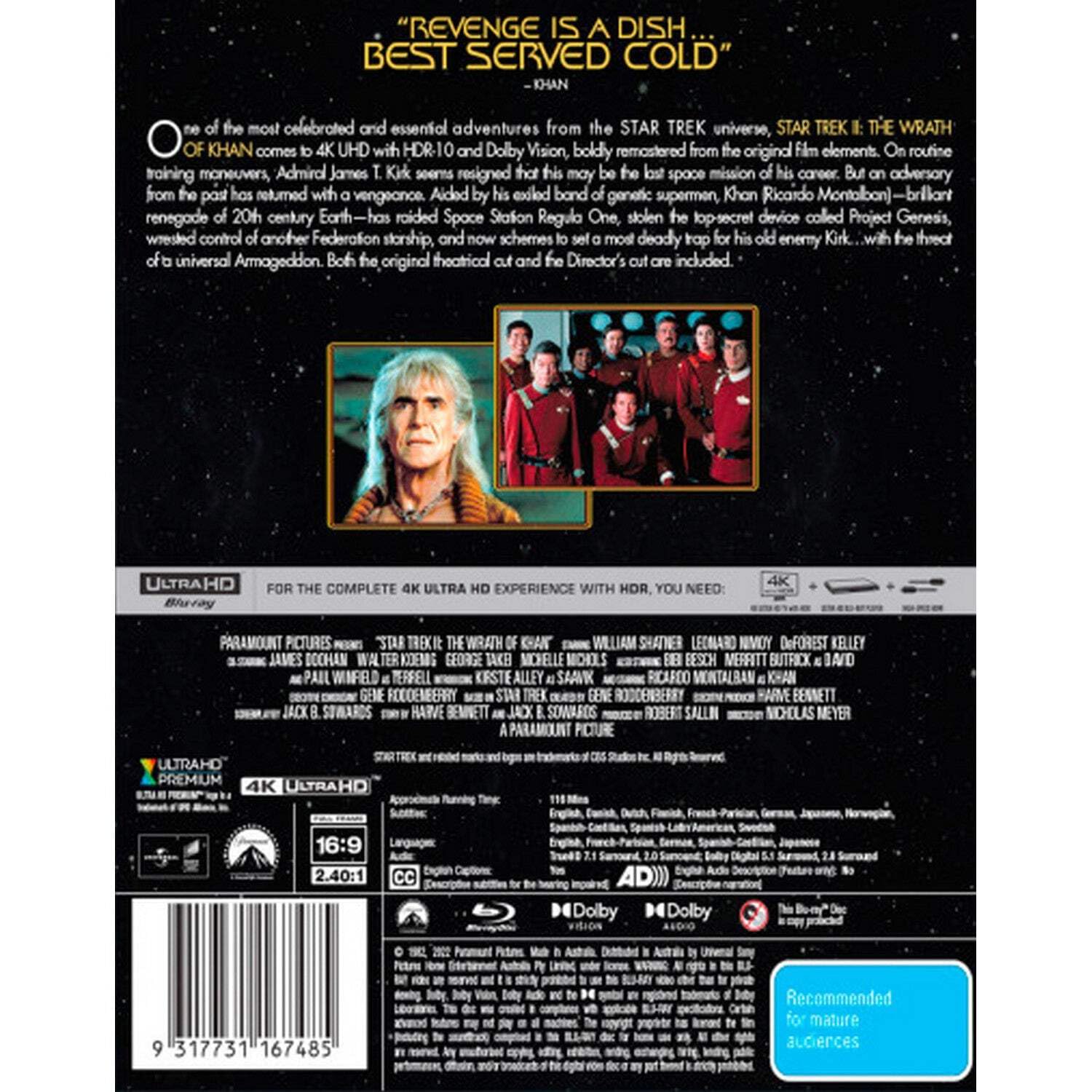 Star Trek II: The Wrath of Khan | Star Trek 2 | Region Free