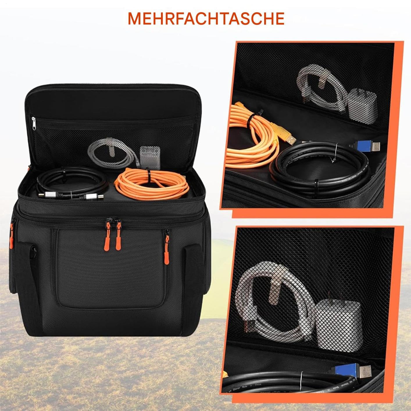 Borsa per attrezzi da viaggio, impermeabile, portatile, con tasche, per appassionati di attività all'aperto, adulti, adolescenti, viaggi in campeggio, dispositivi di backup di emergenza