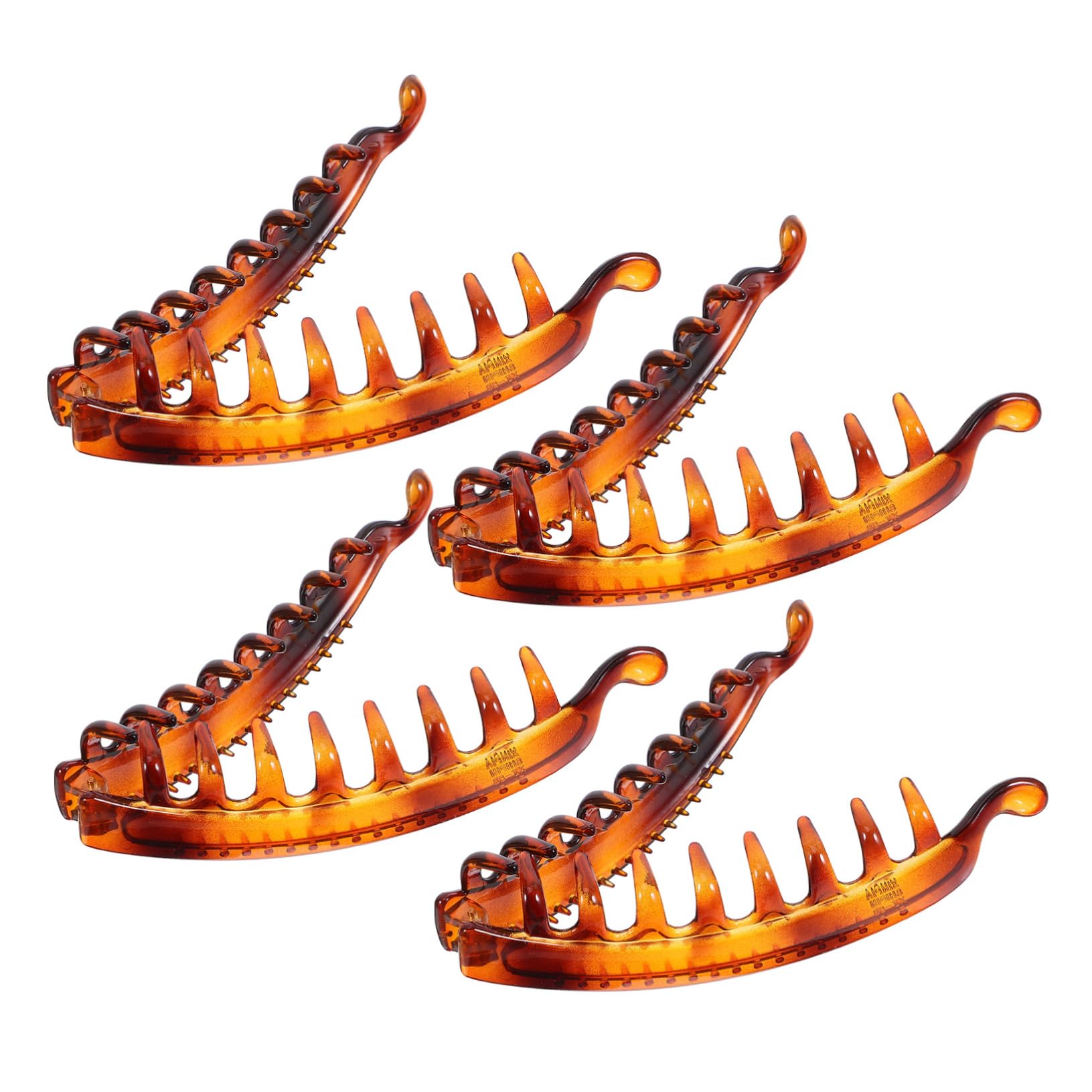 DRESSOOS 4pcs Dolphin Banana Clip Hair Jaw Clips Barrettes Cute Bobby Pins Large Bobby Pins Big Hair Claw Clips Round Banana Clip Fancy Banana Clips Hair Barrette Plastic Claw Clip Coffee