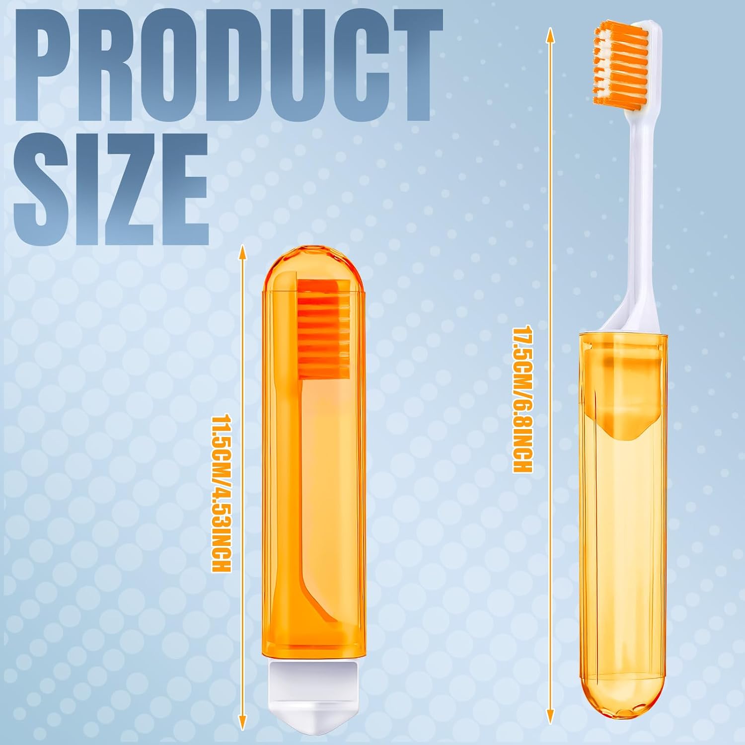 Patelai 4 Pcs Travel Toothbrush Mini Foldable with Case,Warm Color image 2