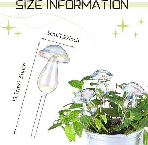 Miniatura 2 de meekoo 10 globos de riego de plantas de vidrio para riego automático al aire libre, dispositivo de inserción de maceta con degradado de arco iris de