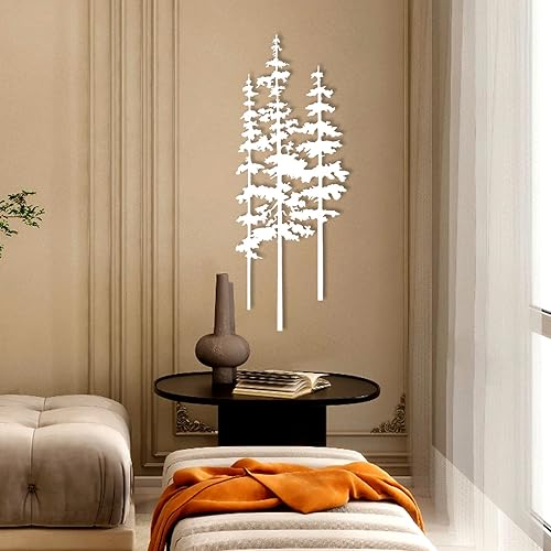 Miniatura 3 de Arte de pared de metal de pino, arte de pino metálico, arte de pared de árbol de metal, decoración de árbol extragrande, decoración de pared de