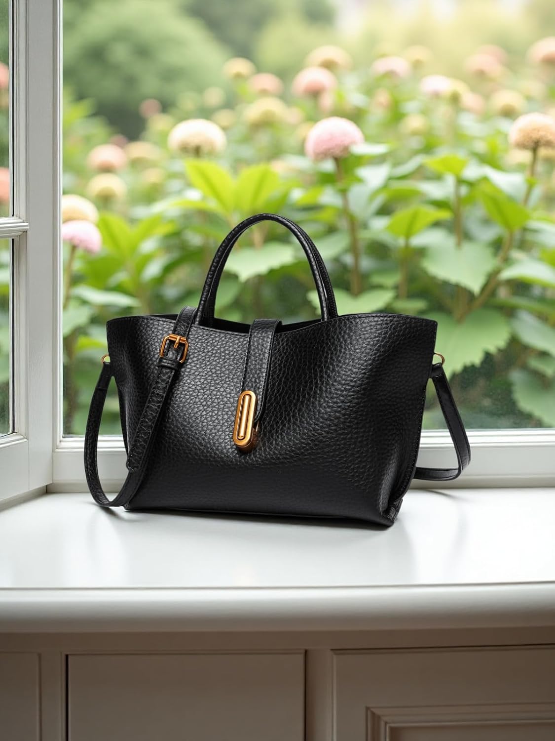 Chic PU Crossbody tote bags for women - Lock Clasp shoulder handbag for Work and Daily Use, Versatile Handbags for Women - Image 3