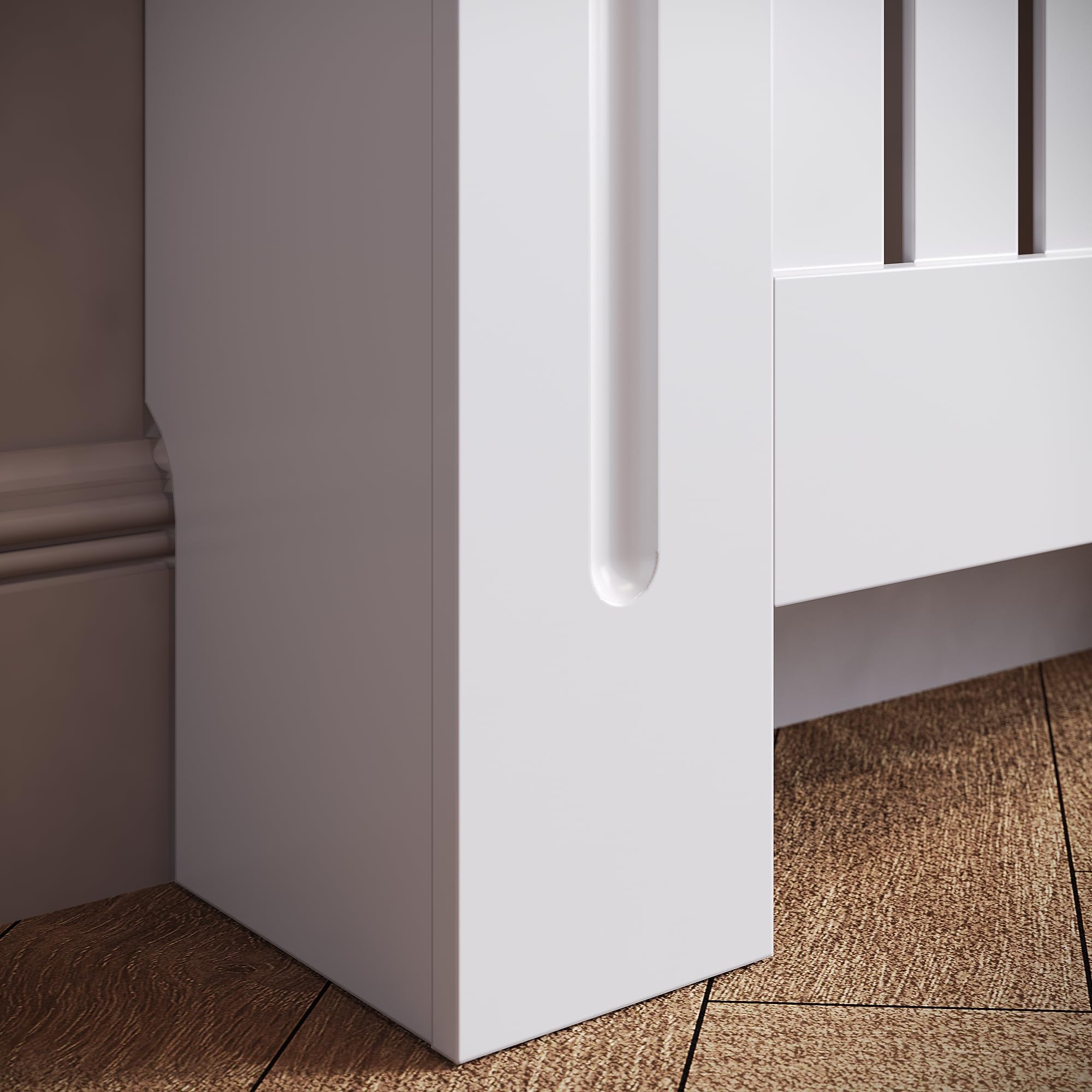 SIRHONA - Cubierta radiador, mamparo vertical, MDF lacado blanco, 78 x 19 x 81,5 cm, se puede colocar decoraciones, adecuadas para el salón, el dormitorio, el pasillo
