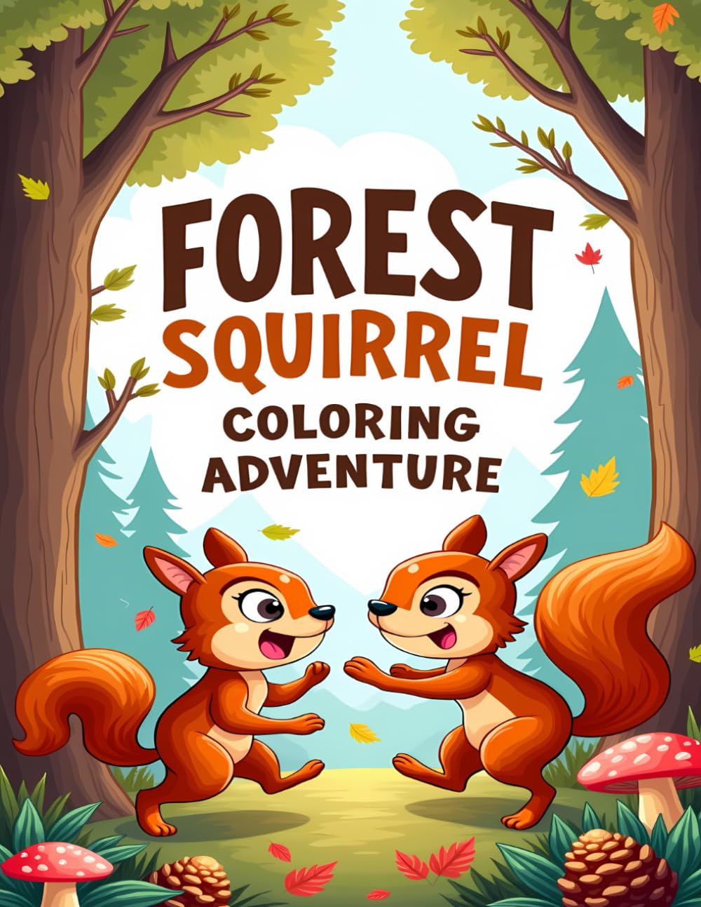 FOREST SQUIRREL COLORING ADVENTURE: CUTE AND PLAYFUL SQUIRRELS TO COLOR IN FUN FOREST SCENES