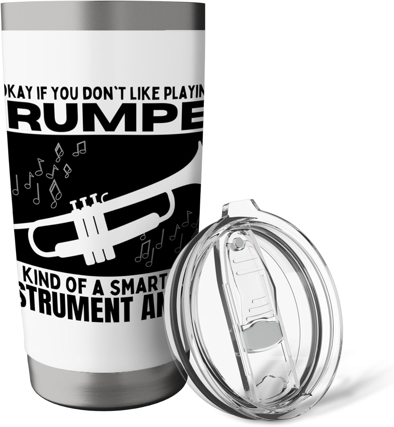 Trumpet Is For Smart People Funny Trumpeter Stainless Steel Insulated Tumbler image 5