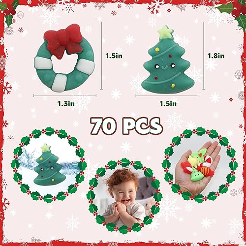 Miniatura 2 de 70 juguetes esponjosos de mochi de Navidad, juguetes de Navidad para niños, niñas, niños pequeños, regalos de fiesta de Navidad, regalos de relleno