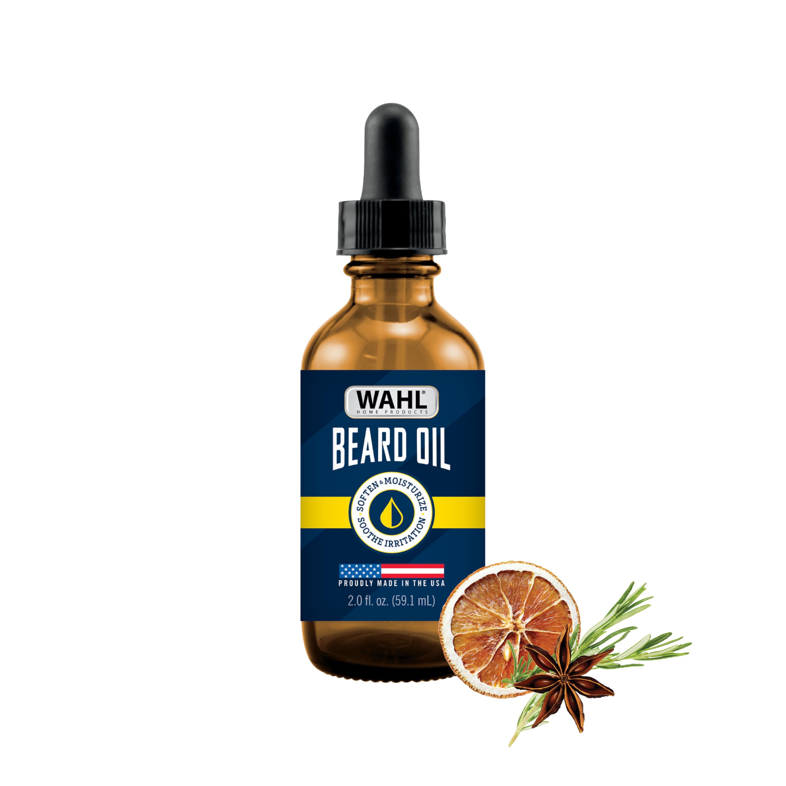Wahl Beard Oil for Men – Softens & Moisturizes Beard, Citrus Scent, 2oz