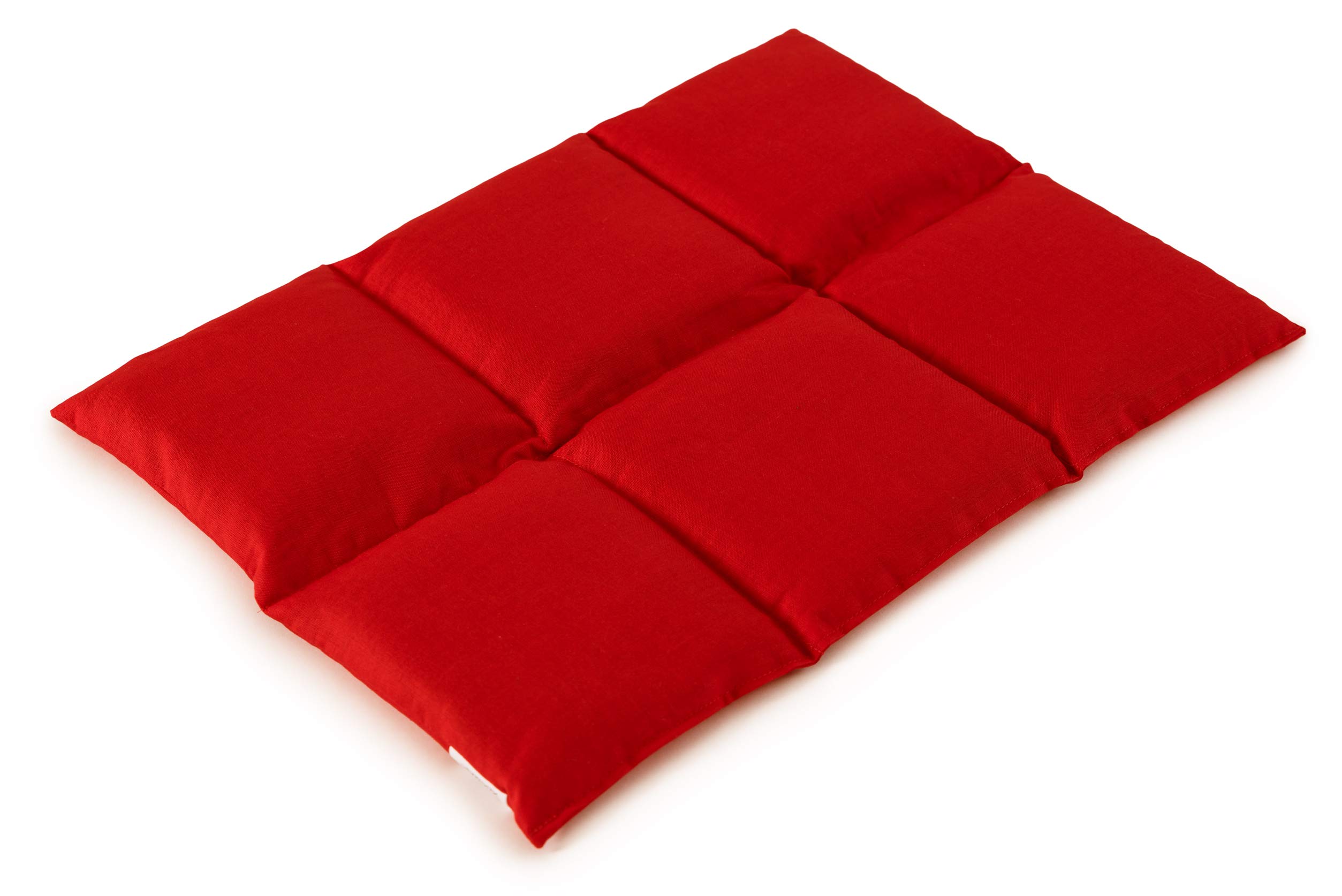 Cuscino termico: Cuscino con semi di colza 40x30 6 compartimenti - rosso - Cotone Bio - Terapia caldo e freddo